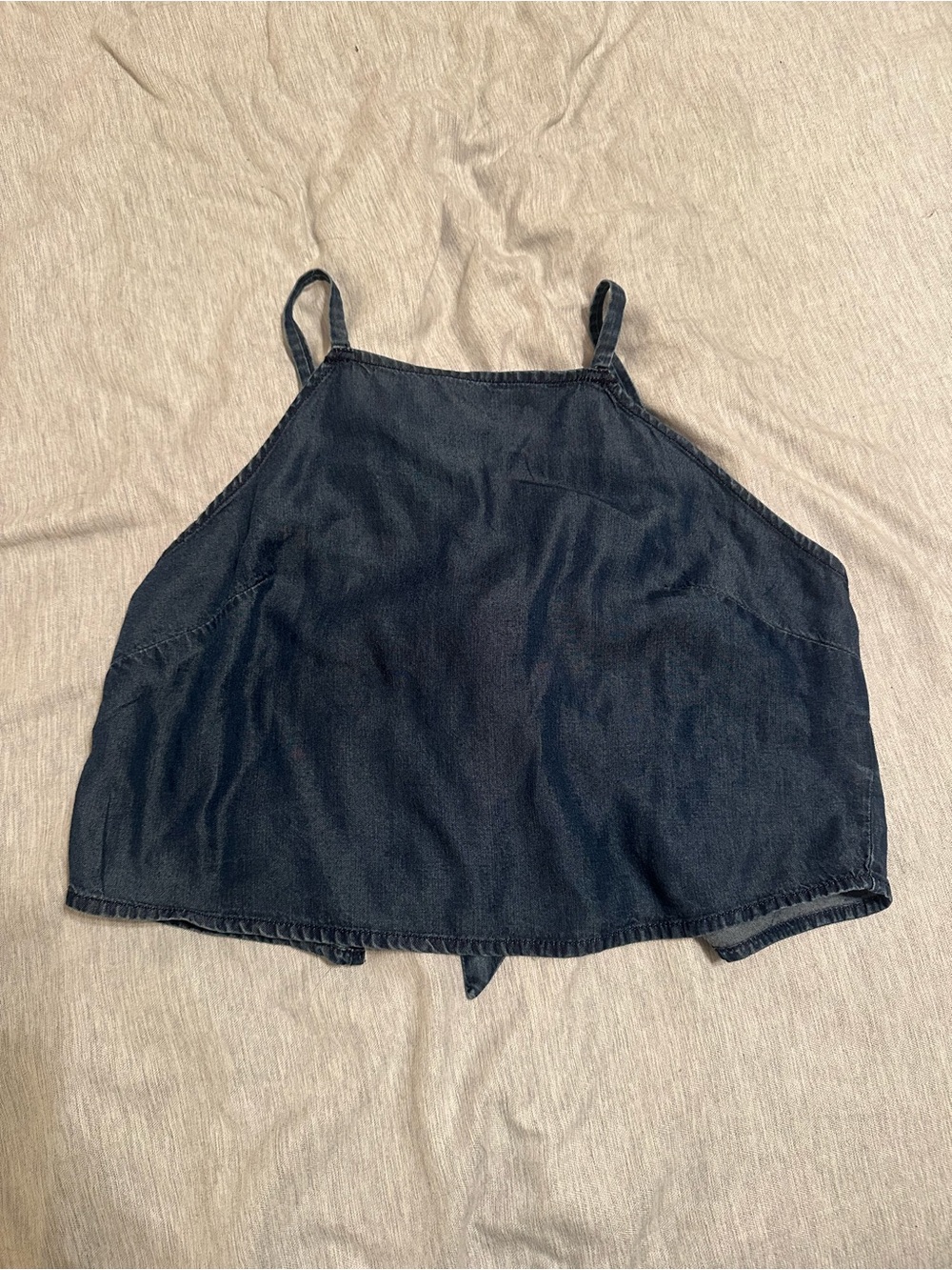 Express Dark Gray Denim Cropped Tank